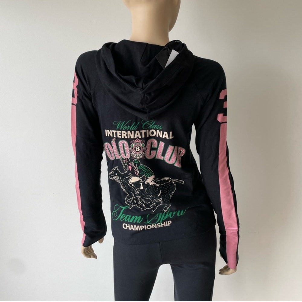 Y2K Bejeweled by Susan Fixel Polo Club Hoodie NWT Swarovski Bling Glam 2000s